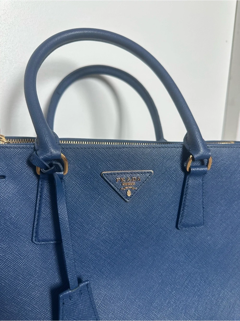 Prada Double Zip Lux Tote Saffiano Leather Medium